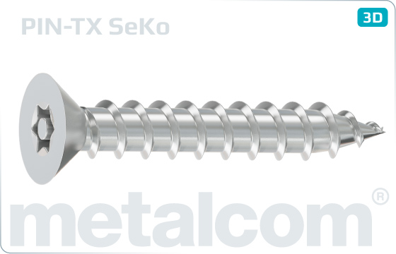 Security screws tapping hexalobular internal drive (TORX) countersunk head screws - SeKo