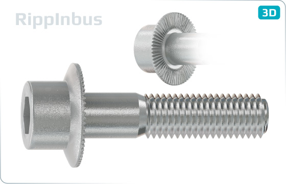 Hexagon socket screws with flange and ribbing Ripp - RippInbus