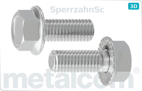 Hexagon self locking flange bolts with teeth (Sperrzahn) - SperrzahnSc