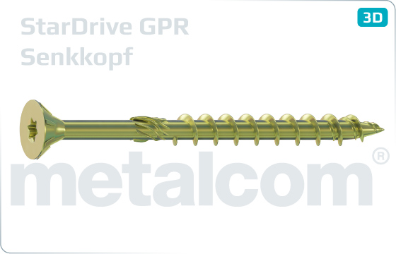 Screws for wood constructions with countersunk head and hexalobular internal drive (TORX) - Senkkopf