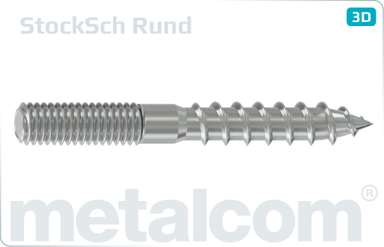 Wood-metal dowel screws with rolled shank - Rund