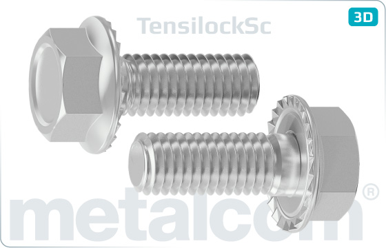 Hexagon self locking flange bolts with teeth (Tensilock) - TensilockSc