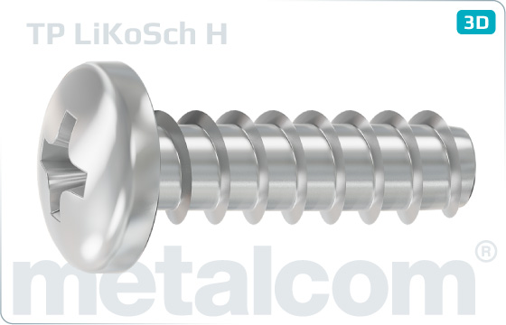 Screws for plastics cross H recessed pan head - H