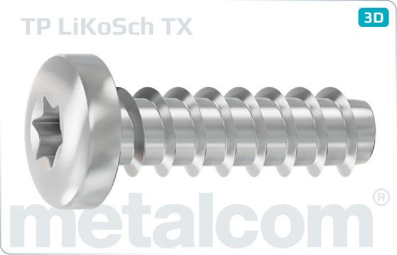 Screws for plastics hexalobular internal drive (TORX) pan head - TX